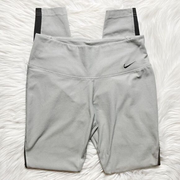 Nike Dri Fit Athletic Low Rise Full Length Leggings Two Tone Grey Size XS - Picture 2 of 5